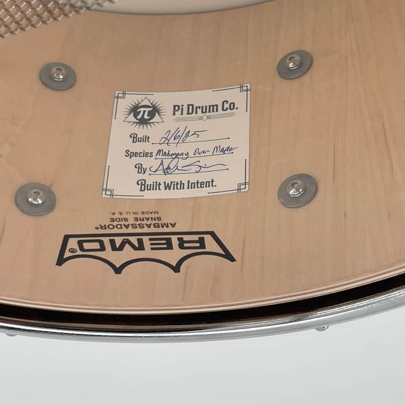 Pi Drum Company Feathered Mahogany over Maple 14" x 6.5" Snare-Pi Drum Company-Atlanta Drum Shop