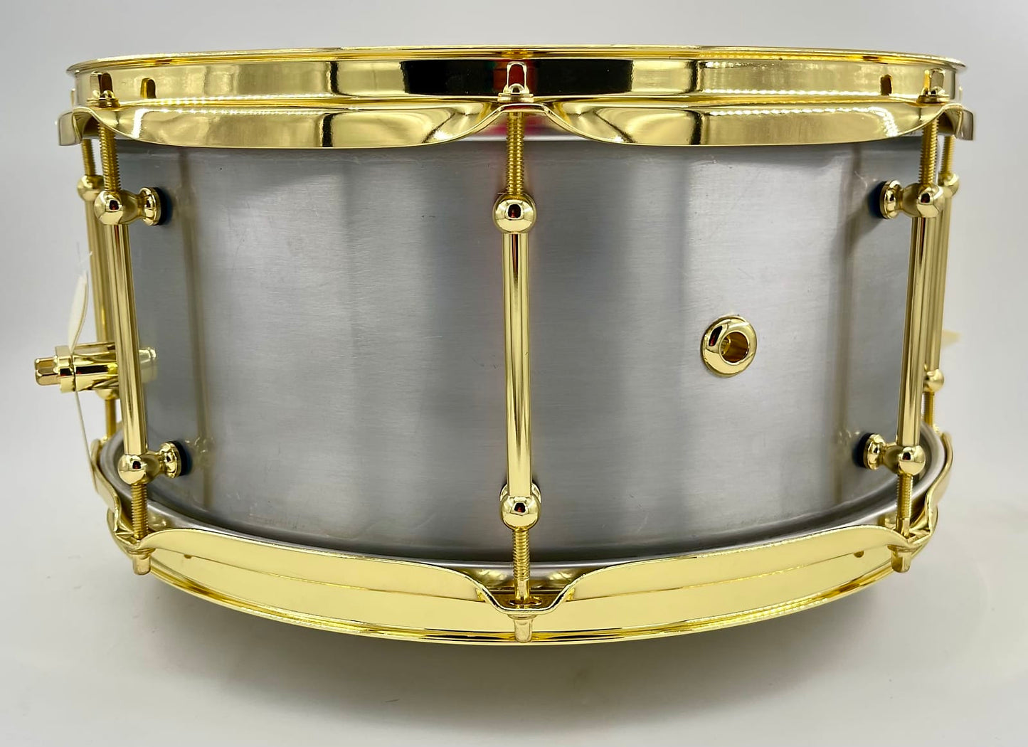 Lucky Drums Company 14"x6.5" Aluminum Snare Drum w/ Gold hoops