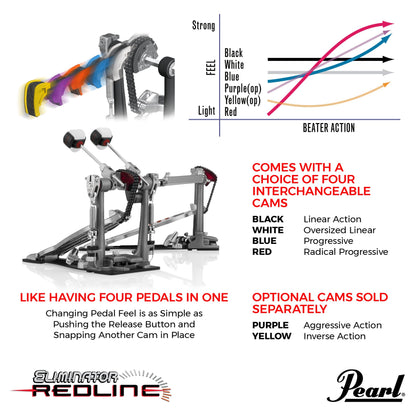 Pearl P2052C Eliminator Redline Chain Drive Double Bass Drum Pedal